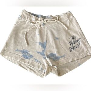 The Rolling Stones Women's Cream and Blue Shorts